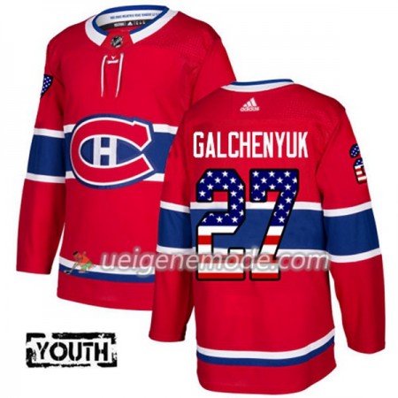 Kinder Eishockey Montreal Canadiens Trikot Alex Galchenyuk 27 Adidas 2017-2018 Rot USA Flag Fashion Authentic